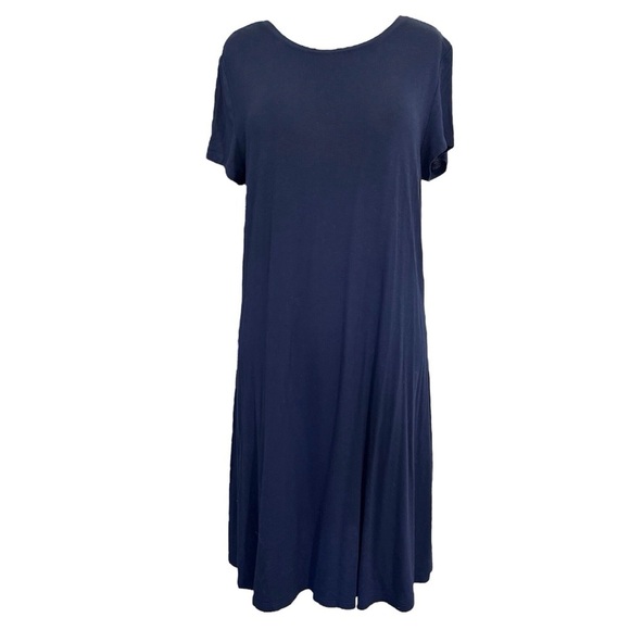 Amazon Essentials Navy Blue Short Sleeve Crewneck Dress Size Small - Picture 1 of 6